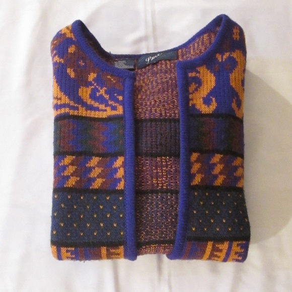 LUCE PURPLE/GOLD/BRONZE BURGUNDY/BLACK KNIT BLAZER - Picture 4 of 8